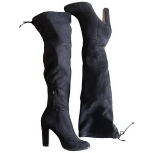 Sam Edelman Kayla Women’s Boots Black Suede Over the Knee Heel Side Zip Size 9